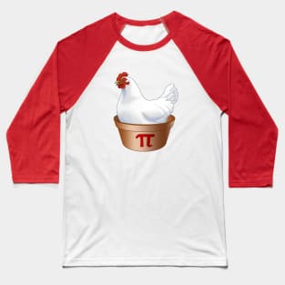 Funny White Hen Chicken Pot Pie (Pi) Baseball T-Shirt